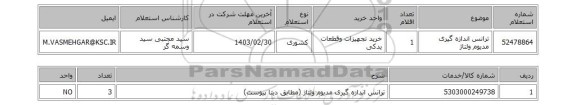 استعلام، ترانس اندازه گیری مدیوم ولتاژ