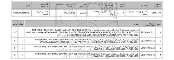 استعلام، هدر ونتوری اسکرابر-4 ردیف