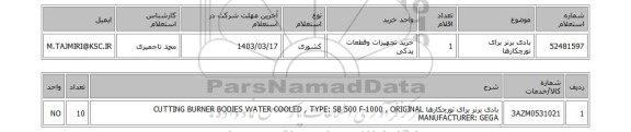 استعلام، بادی برنر برای تورچکارها