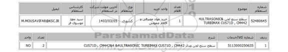 استعلام، سطح سنج لجن &4ULTRASONIC TURBIMAX CUS71D , CM442