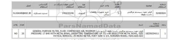 استعلام، فیلتر جهت سیستم مراقبتی داست ولوها