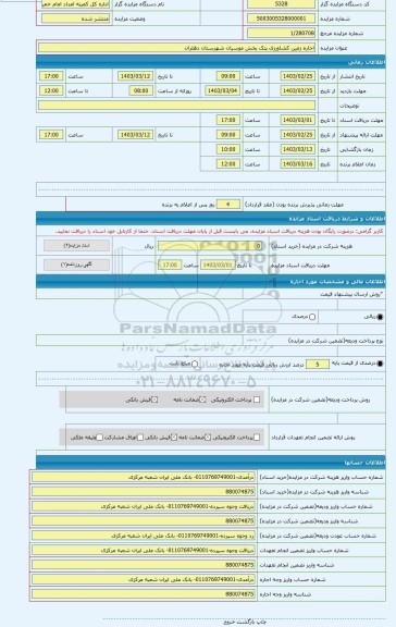 مزایده ، اجاره زمین کشاورزی پتک بخش موسیان شهرستان دهلران