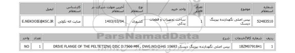 استعلام، بیس اصلی نگهدارنده بیرینگ دیسک