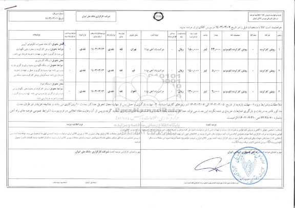 مزایده روغن کارکرده