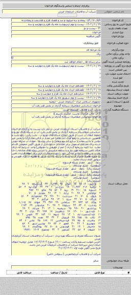 مناقصه, فراخوان شناسایی متقاضیان سرمایه گذاری در بخش هدر رفت آب