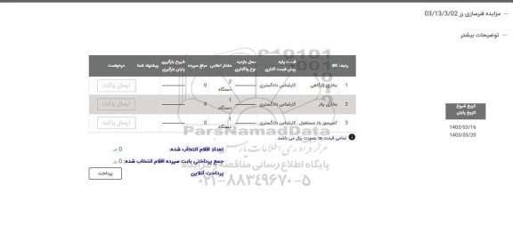 مزایده فروش بخاری کارگاهی...