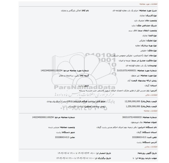 یک باب مغازه قولنامه ای