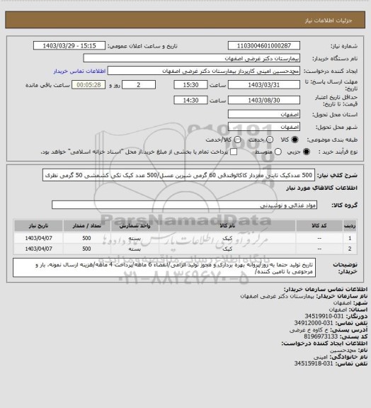 استعلام 500 عددکیک تاینی مغزدار کاکائوفندقی 60 گرمی شیرین عسل/500 عدد کیک تکی کشمشی 50 گرمی نظری