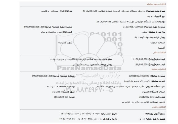 یک دستگاه خودرو اپل کورسابه شماره انتظامی 38ه764ایران 23