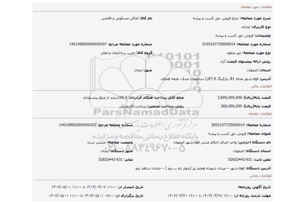 فروش حق کسب و پیشه