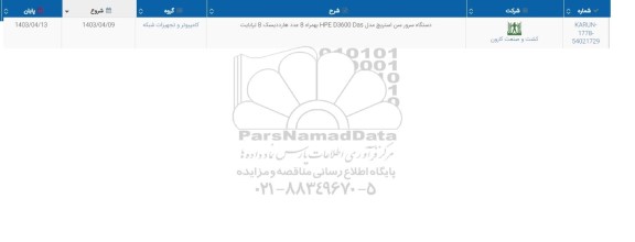 استعلام دستگاه سرور سن استریچ مدل HPE D3600 Das