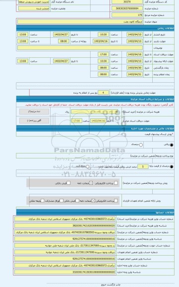 مزایده ، اردوگاه کانون بعثت