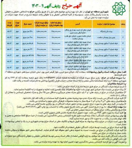 آگهی حراج بهره برداری پینت بال پاسارگاد....- نوبت دوم