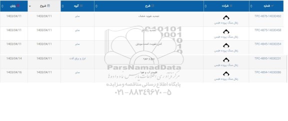 استعلام تجدید شوید خشک و...