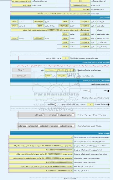 مزایده ، اجاره ملک بهزیستی شهرستان زرند شهرک طالقانی خ امام خمینی نبش خ آزادگان