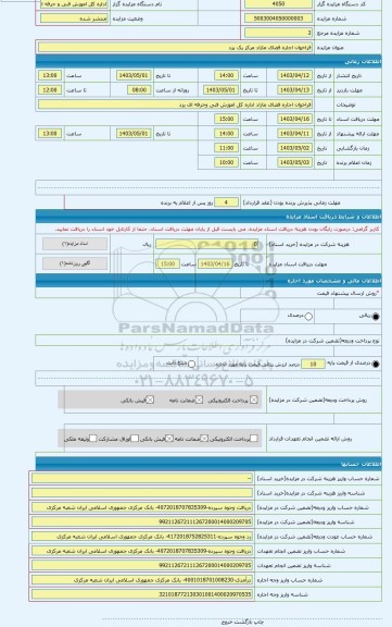 مزایده ، فراخوان اجاره فضای مازاد مرکز یک یزد