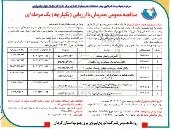 مناقصه تامین نیروی انسانی پیمانکار...