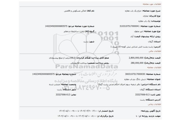 یک باب مغازه