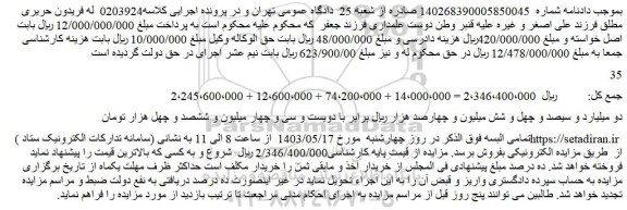 مزایده فروش تمامی البسه