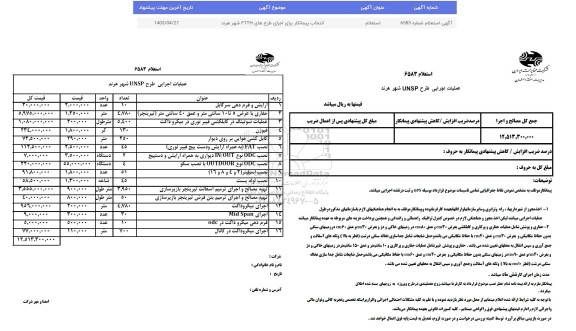 استعلام انتخاب پیمانکار برای اجرای طر های FTTH شهر هرند 