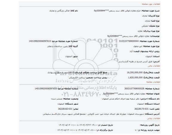 مغازه نانوائی فاقد سند رسمی***0200844ج9