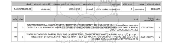 استعلام سطح سنج