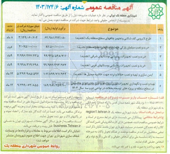 مناقصه طراح لایروبی کف شکنی و تجهیز  چاههای سطح منطقه....