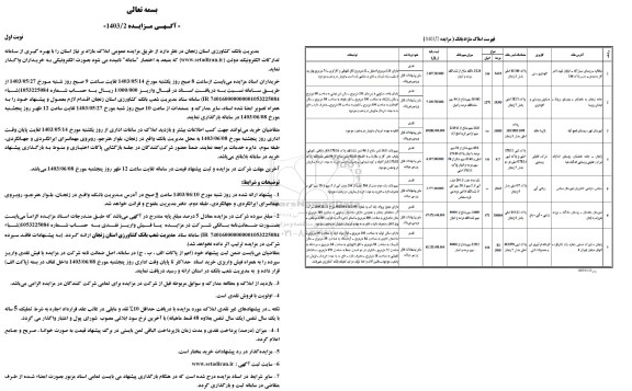 مزایده واگذاری 7 ملک با کاربری گاوداری سنتی، مسکونی روستایی و گاوداری، .... 