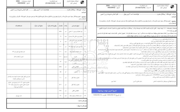 استعلام تعیین پیمانکار جهت خرید ملزومات و اجرای فیبر نوری بانکهای مسکن...