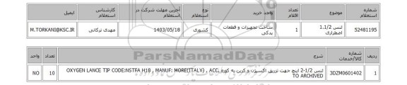 استعلام لنس 1.1/2 اضطراری