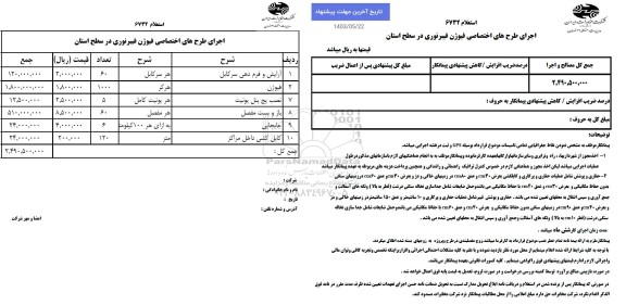 استعلام اجرای طرح های اختصاصی فیوژن فیبر نوری در سطح استان