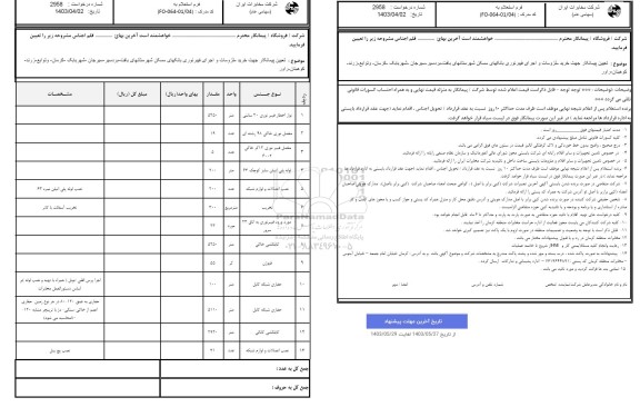 استعلام تعیین پیمانکار جهت خرید ملزومات و اجرای فیبر نوری بانکهای مسکن...