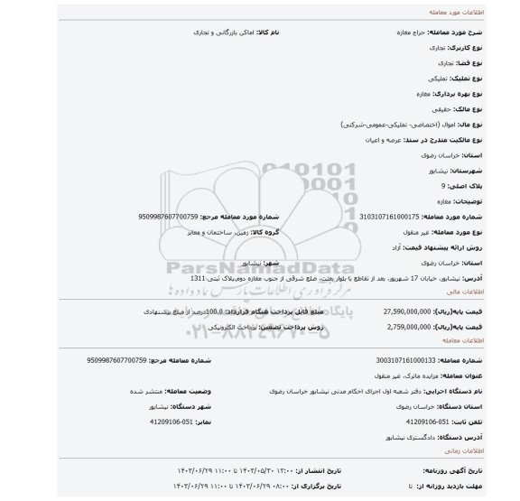 مزایده، مغازه