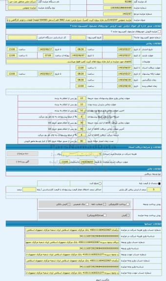 مزایده ، تعداد 3902 قلم (شامل 534593 قطعه) قطعات و لوازم کارگاهی و صنعتی و مکانیکی و برقی و ساختمانی و...