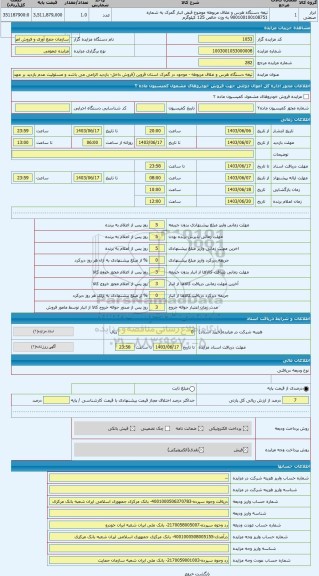 مزایده ، تیغه دستگاه هرس و غلاف مربوطه - موجود در گمرک استان قزوین (فروش داخل- بازدید الزامی می باشد و مسئولیت عدم بازدید بر عهد