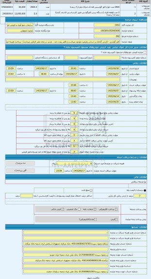 مزایده ، کاور گوشی - (ارزش گذاری بر اساس وضعیت موجود میباشد و ناقص بودن دارد ، بازدید در زمان مقرر الزامی میباشد) - پرداخت هزینه