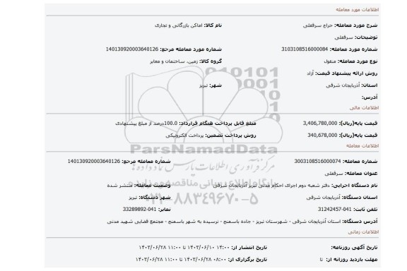 مزایده، سرقفلی