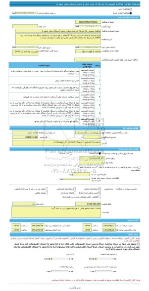 مناقصه، مناقصه عمومی یک مرحله ای پخت،حمل و پخش آسفالت معابر شهر بار