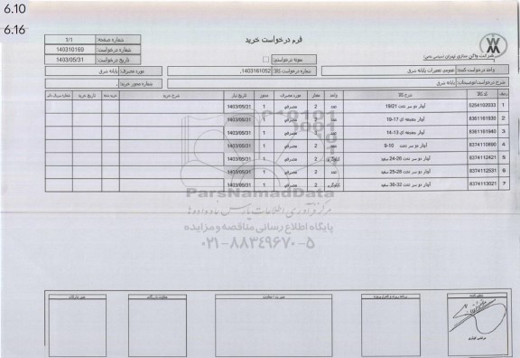 استعلام آچار دو سر تخت 19/21...