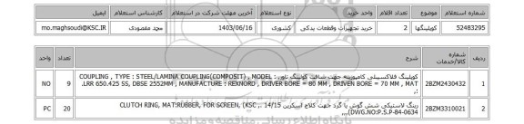 استعلام کوپلینگها