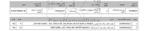 استعلام دو ردیف واترژاکت آبگرد