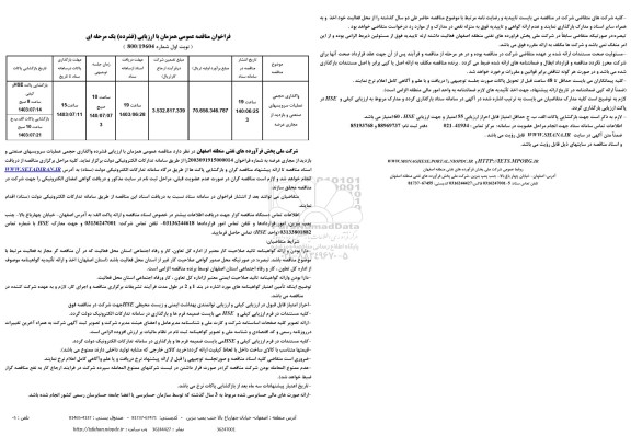 مناقصه واگذاری حجمی عملیات سرویس های صنعتی و بازدید از مجاری عرضه