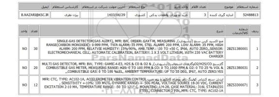 استعلام اندازه گیری کننده