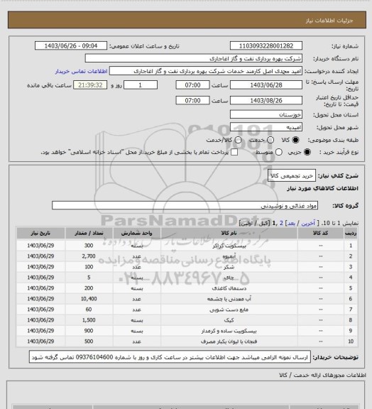 استعلام خرید تجمیعی کالا