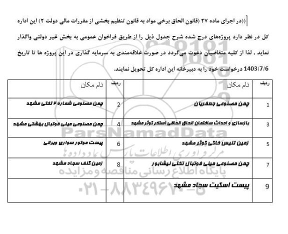 فراخوان چمن مصنوعی ...