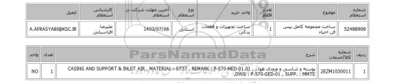 استعلام ساخت مجموعه کامل بیس فن احیاء