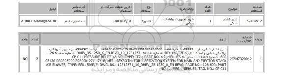 استعلام شیر فشار شکن