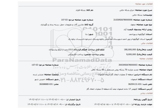 مزایده، بشکه خالی