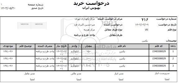 استعلام پکتین 