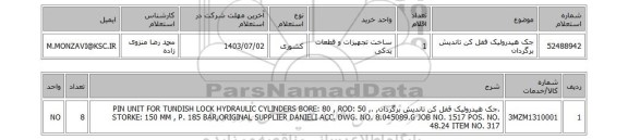 استعلام جک هیدرولیک قفل کن تاندیش برگردان